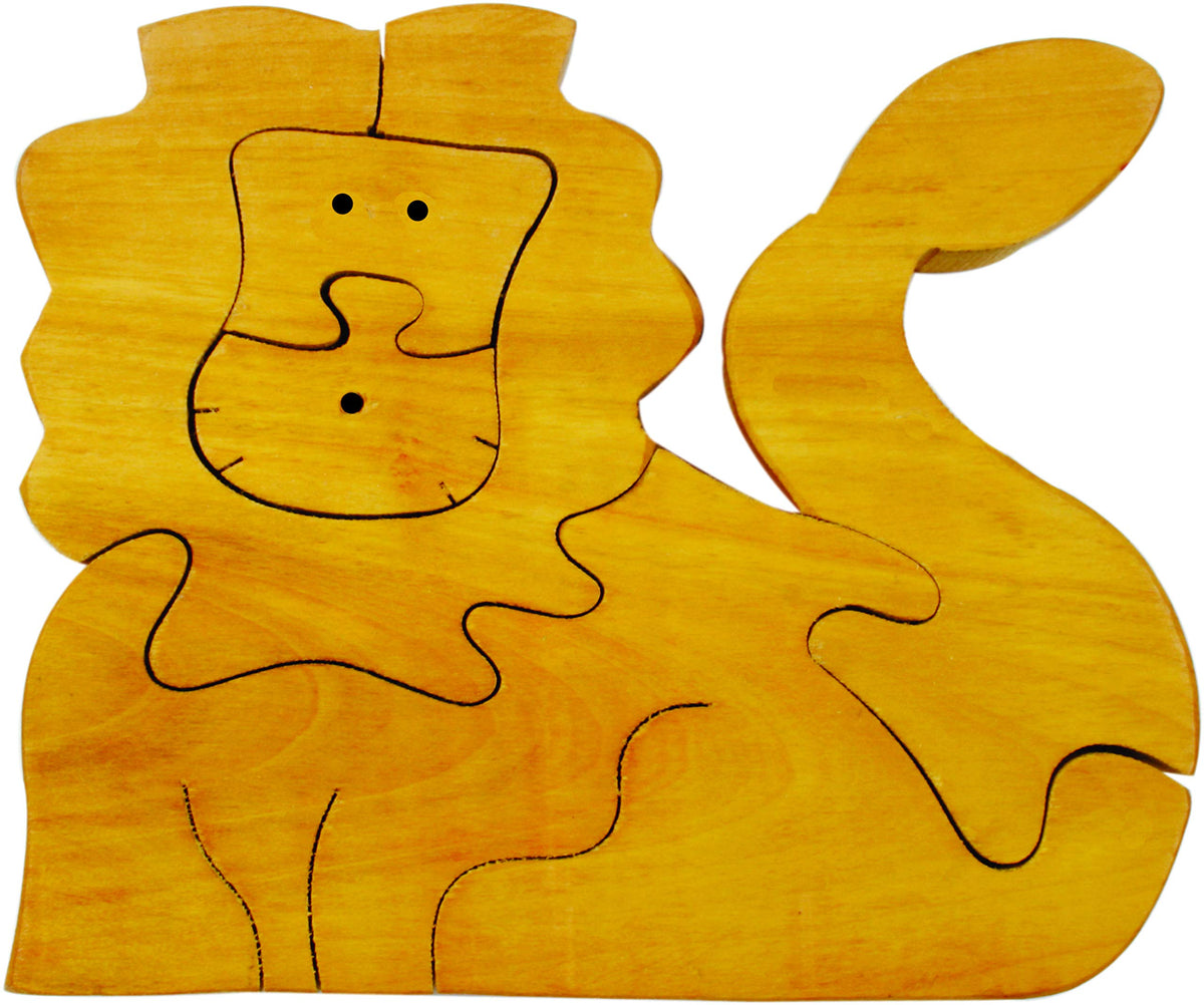 Little Genius Jigsaw Puzzle Natural Finish  Lion, Multi Color