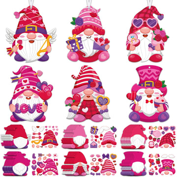 Chiisong 48 Pcs Valentines Day Craft Kits DIY Valentines Heart Craft Set Valentines Heart Ornaments Kit Make Your Own Valenti