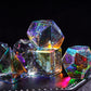 Udixi Prism Glass Dice Set 7Pcs Rainbow Glass Dnd Dice With Gift Box For Dungeons And Dragons D&D Table Games (12 Constellations