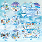 Cy2Side 12 Set Winter Polar Animal Sticker Scene For Kids Make A Winter Scene With Polar Animals Make Your Own Snowy Bear Sticker Craft Diy Art Crafts For Kids Holiday Class