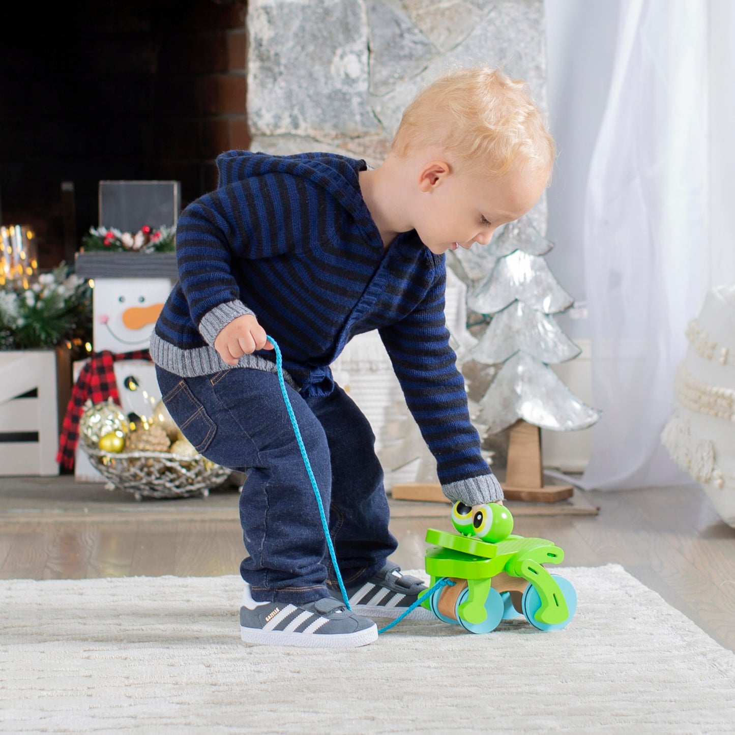 Melissa & Doug First Play Frolicking Frog Wooden Pull Toy - Multicolor, 1 EA, Developmental Toy for Toddlers Ages 1+, Model 3205