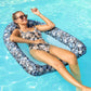 Finduwill Inflatable Pool Floats Adults, Large Fabric-Covered Pool Lounger Chair Raft With Mesh Center, Multi Purpose Pool Floaties Water Hammock Lounge, Ultra-Comfort Water Lake River Floating Raft