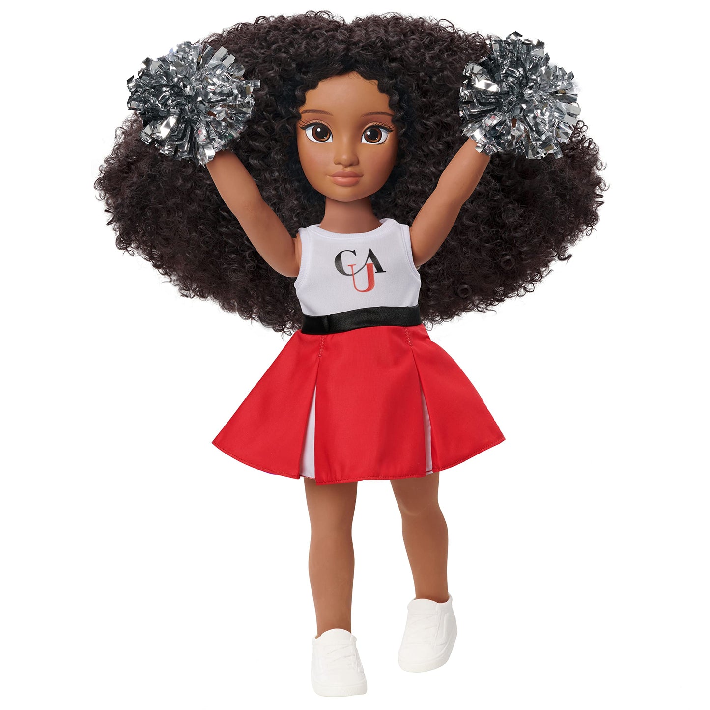 Just Play Hbcyou Clark Cheer Captain Alyssa 18-Inch Doll & Accessories, Curly Hair, Medium Brown Skin Tone, Designed And Develop