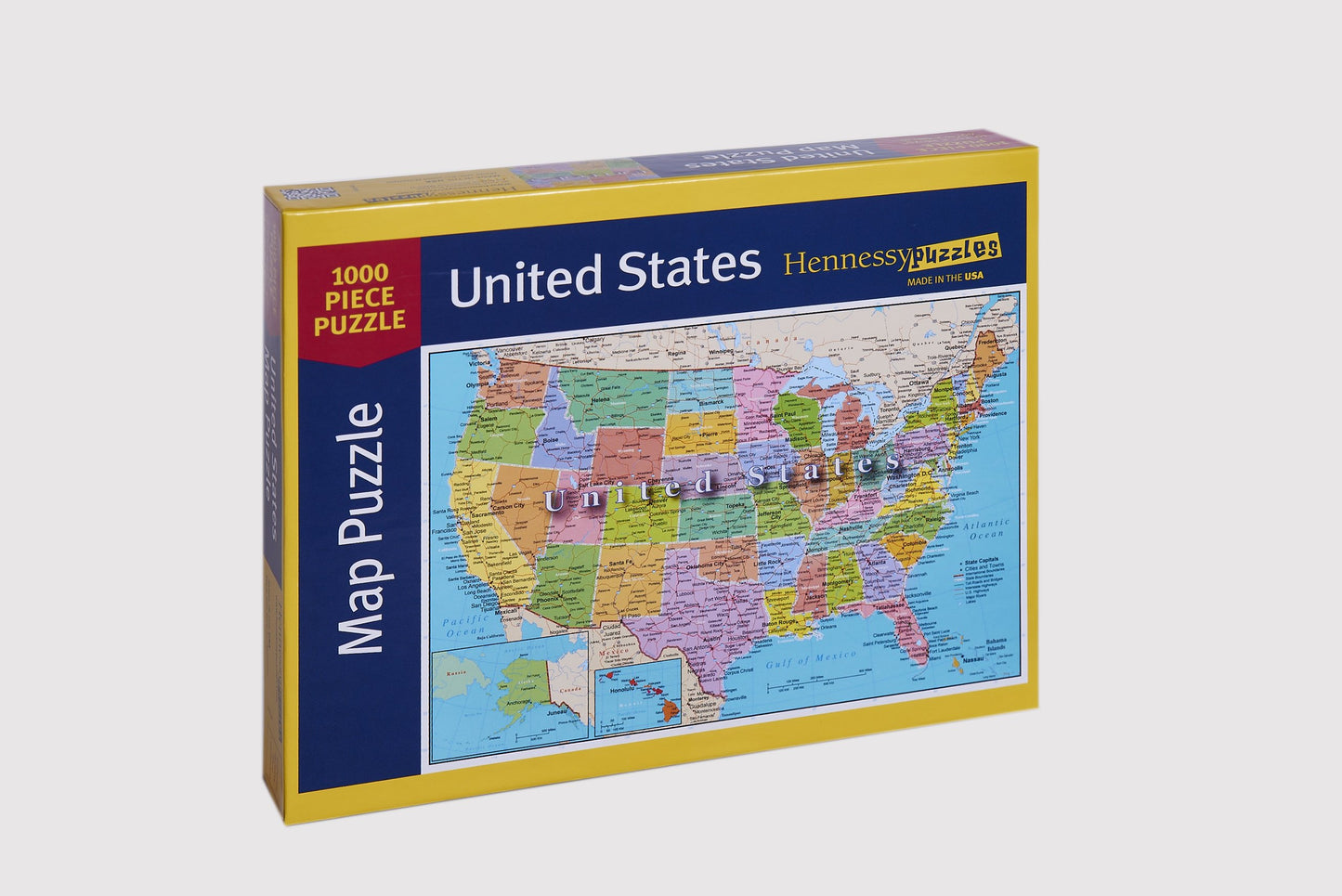Hennessy Puzzles 1000 Piece Jigsaw Map - USA Highways, Rivers & Capitals, Chipboard, Model 2902