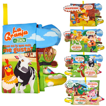 La Granja De Zenon BARTOLITO&LOLA Spanish Baby Books Toys Touch and Feel Cloth Crinkle Soft Spanish Books 0-6 Months Infant Newb