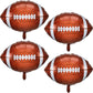 Skylety Football Balloons Football Rugby Shaped Aluminum Foil Balloons For Sport Themed Rugby Birthday Party Decor, 26 Inch(4 Pieces)