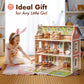 ROBUD Wooden Dollhouse for Kids, Pretend Play Toy, One Size, Orange & Green, Model RB-WDH07, Perfect for Ages 3-6