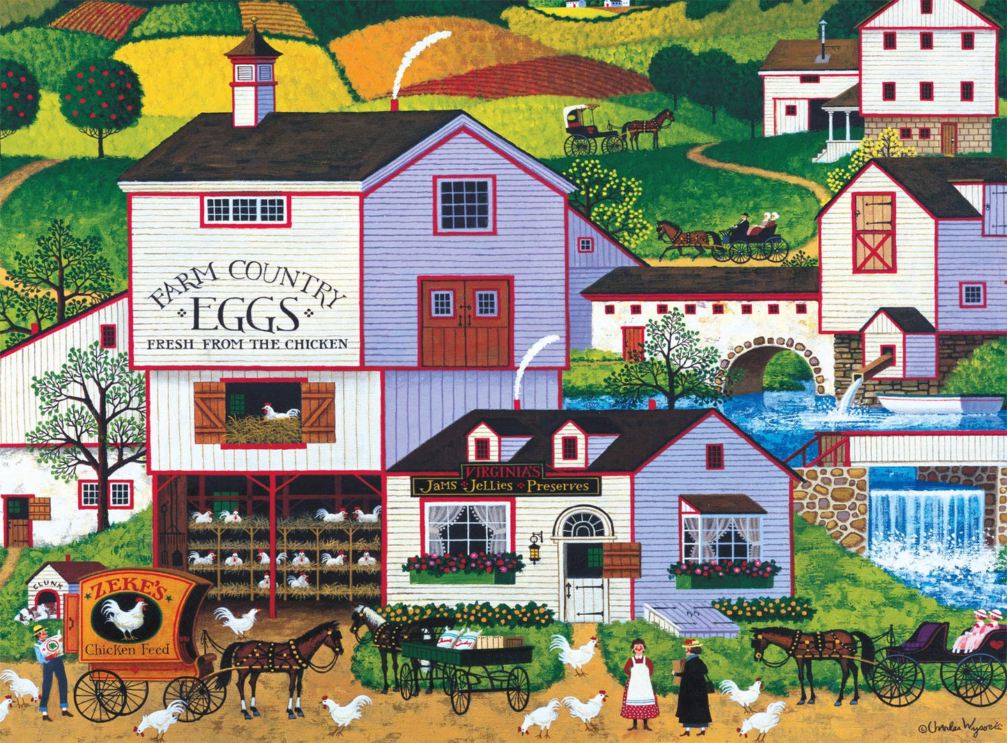 Buffalo Games 1000 Piece Jigsaw Puzzle - Charles Wysocki Virginias Nest - Challenging Adult Puzzle, 26.75 x 19.75 inches, Paper Material