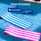Cococabana 74 Inch Foam Float For Pools & Lakes Vinyl Foam Pool Floats (Pacific Blue Stripe, 2In Thick)