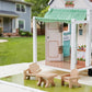ROBUD Doll House - Wooden Realistic Camper Van Dollhouse with Handle & Wheels, Includes Mini Kitchen, Bar, Bedroom & Outdoor Din