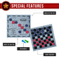 Bolaball 3-In-1 Giant Checkers, Tic Tac Toe Jumbo Game, 26''X26'', Reversible Carpet, Indoor Outdoor Yard Board Game For Family