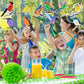 PerKoop 10 Pcs Bird Party Decorations Tropical Bird Honeycomb Paper Cutouts Jungle Rainforest Theme Hanging Parrot Bird Birthday