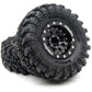 HOBBYSOUL Heavy RC 1.0 Wheels and Tires Pre-Mounted, 1/24 Tires & Adjustable Offset 1.0 Beadlock Wheels Black for 1:24 RC Crawle