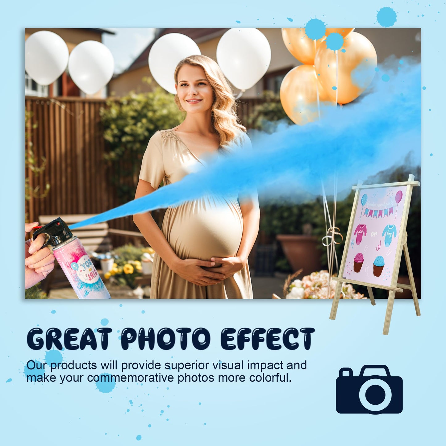 Popuparty Gender Reveal Fire Extinguisher Color Blasters, 2 Blue Blasters For Baby Boy Gender Reveal