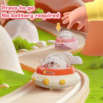 NUMBERFUN 4PCS Animal Cars Toddler Toys,Baby Toys 1 Year Old,Press and Go Car 1 Year Old Girl Toys,First Christmas Birthday Gift