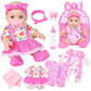 Dontno 12 Inch Baby Doll With Backpack Carrier And Accessories,Reborn Baby Doll Includes 3 Pcs Clothes And Bottles,Nipple,Burp C