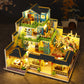 Spilay Dollhouse DIY Miniature Wooden Furniture Kit Mini Handmade Big Castle Model with LED & Music Box 1:24 Scale Creative Doll House Toys for mature-themed Gift