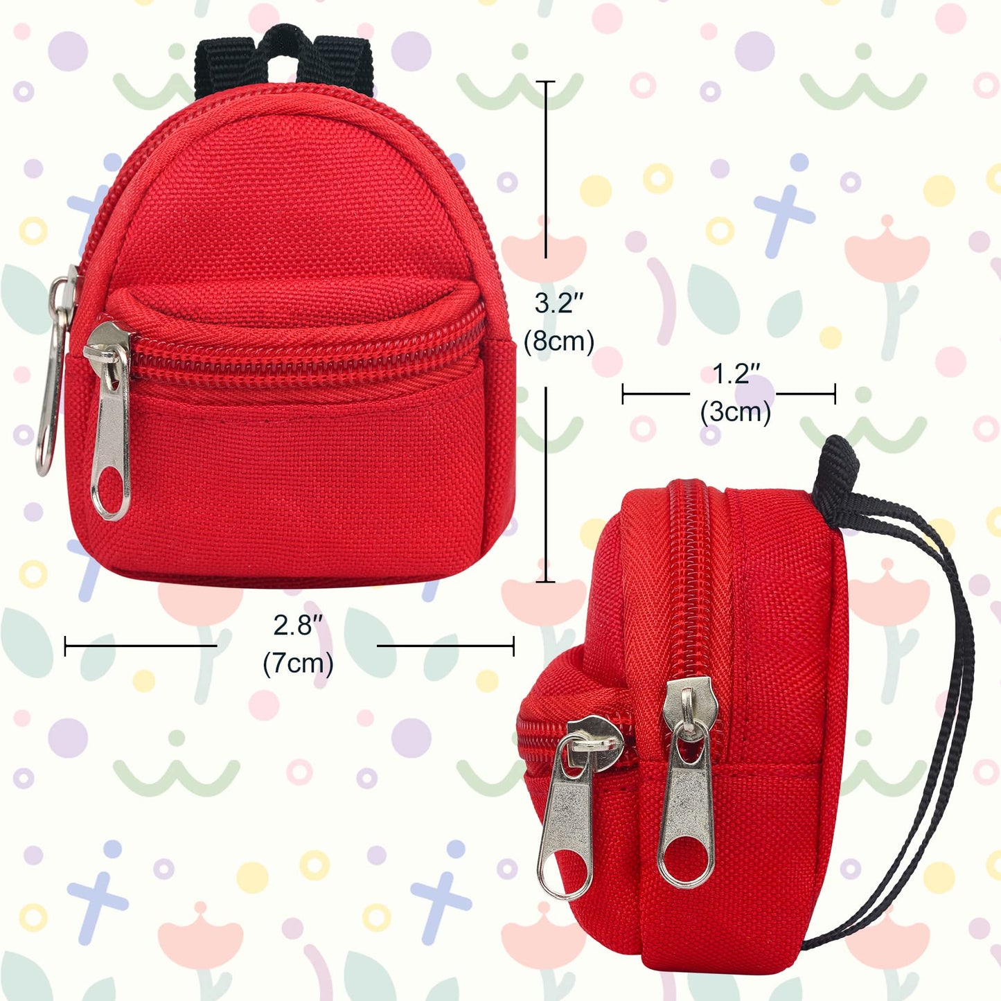 UNICORN ELEMENT 6pcs Doll Backpacks  Mini Zipper School Bags for Dolls  Cute Doll Bags School Supplies Backpack for Doll Accessories