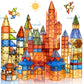100 Pcs Magnetic Tiles, Brown Large Magnetic Blocks Building Set For Kids Age 3-5 4-8, Stem Magnet Toys 3D Kids Magnets Preschoo