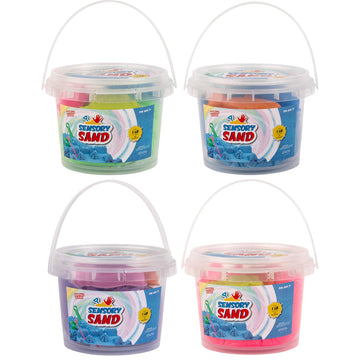 Sensory Sand Sensory Sand Play Set - 4 lb Multicolor Sand with Sea Molds for Kids - Blue, Green, Red, Purple