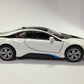 KiNSMART BMW i8 White 5'' 1:36 Scale Die Cast Metal Model Toy Car w/Pullback Action
