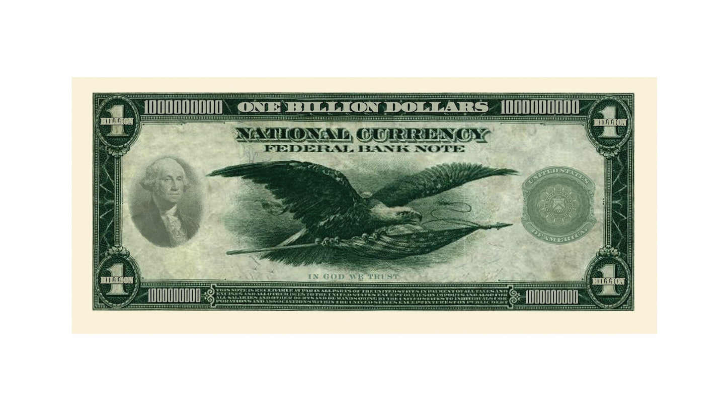 American Art Classics Billion Dollar Bill Pack - 50 Paper Banknotes, Black, Medium Size