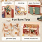 Pairpear Wooden Farm Animal Toys Bran Farm Palyset, Kids Red Barn Farm Toys With Farm Animals Figures And Tractor, Educational Stacking Learning Toys Gift For Toddler Girls Boys 3+