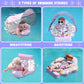 Genteaco Newest Mambobaby Baby Pool Float With Removable Canopy 3-24 Months, Non-Inflatable Infant Floats For Pool Add Tail Avoi