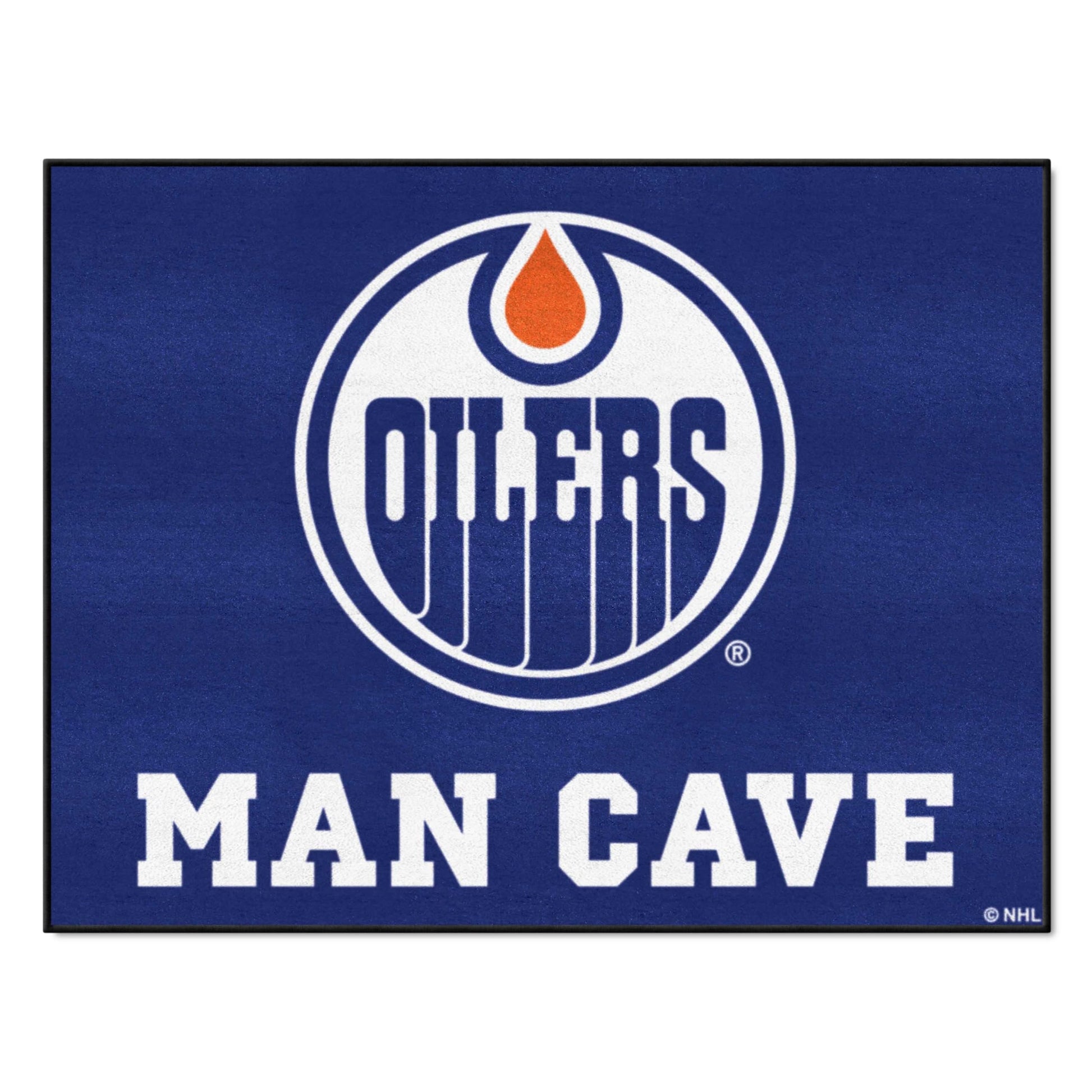 FANMATS 14429 Edmonton Oilers Man Cave All-Star Rug - 34 in. x 42.5 in.