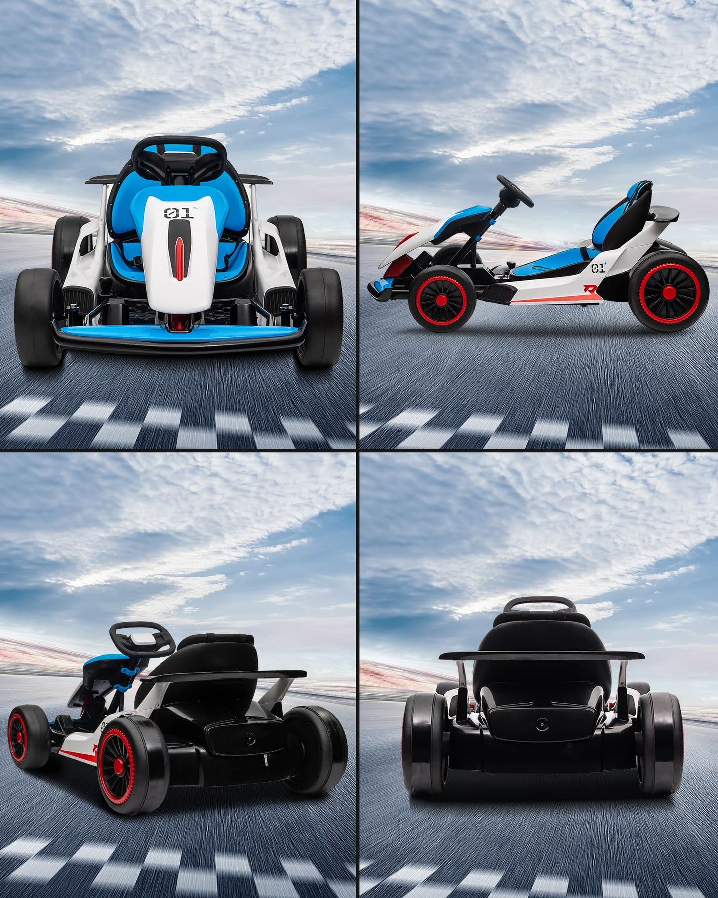 Garveelife 24V Go Kart For Kids 6-12 Year Old,Child Electric Drift Go-Kart With Music Mode,Electric Drifting Go Cart With Powerf
