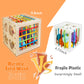 Hellowood Montessori Toys For 1+ Year Old, Wooden Sorter Cube With 8Pcs Rattling Shapes, Developmental Learning Toy Gifts For Baby Toddler Boys Girls, Gift Packaging