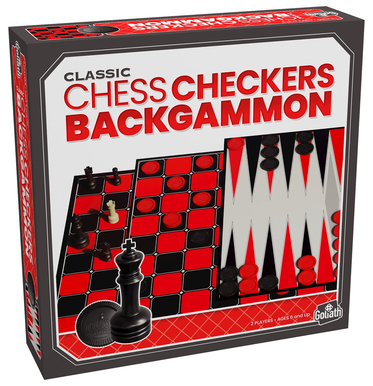 Classic Games - Chess/Checkers/Backgammon - Versatile Set Of 2 Player Strategy Games By Goliath