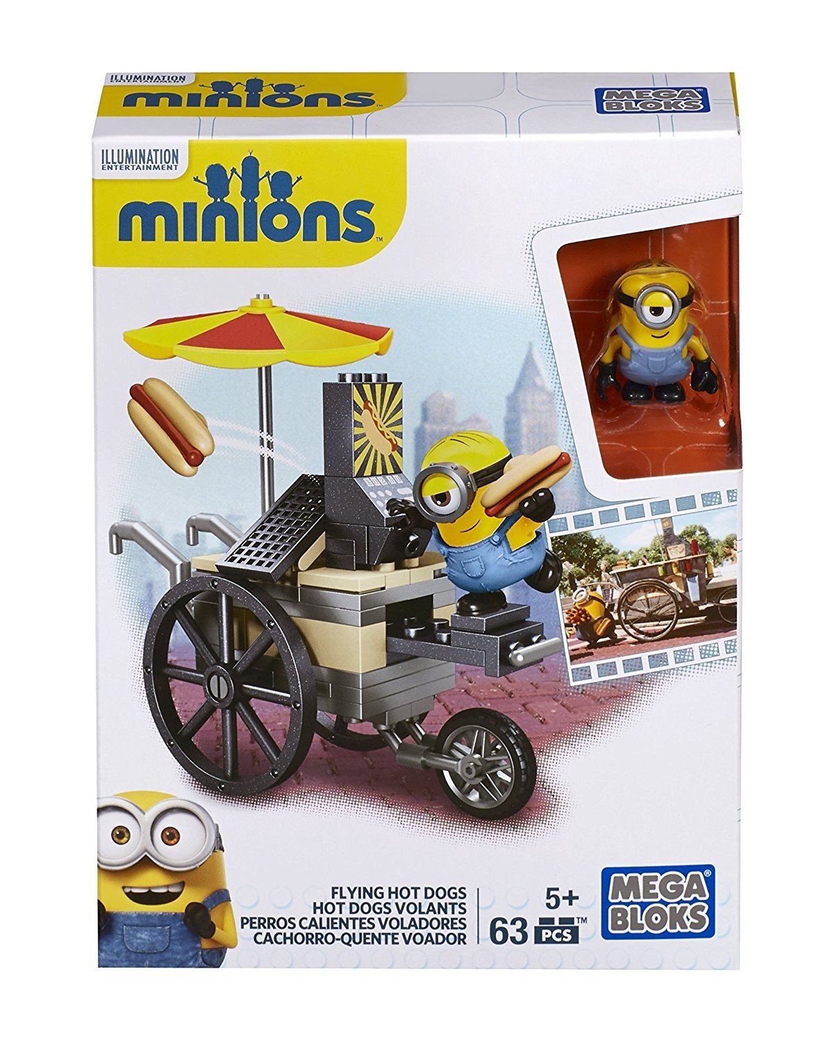 Minions Toys Mega Bloks Flying Hot Dogs - Medium Plastic Model CNF51