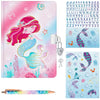 Kids Diary Set For Girls Mermaid Journal Kit - Kids Gold Foil Journal With Lock And Keys, Girls Mermaid Diary, Private Diary A5 Lined Writing Notebook, Birthday Christmas Gift Set With Pen & Stickers