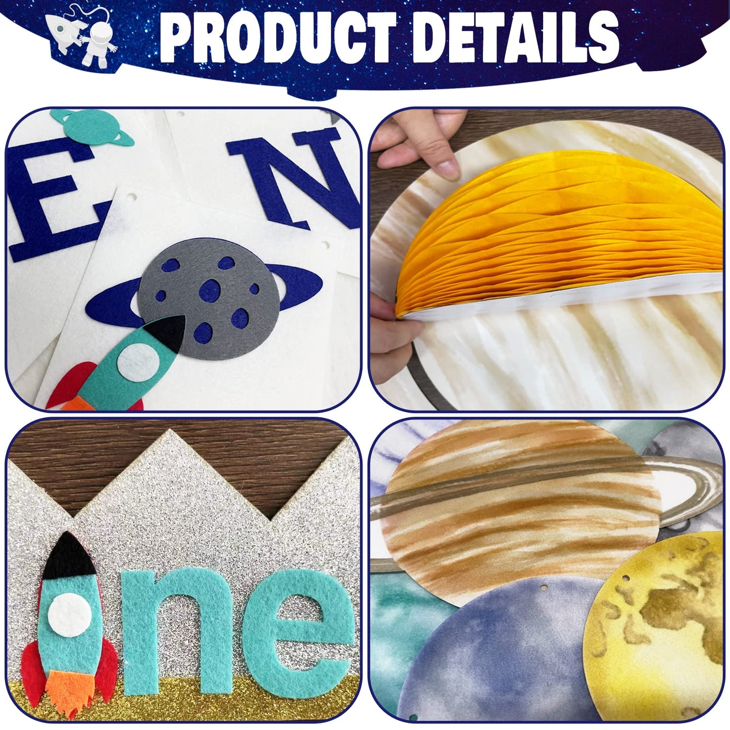 First Trip Around The Sun Birthday Party Decoration Pack, 1St Baby Shower Birthday Party Supplies Include Banner, Star Garland,