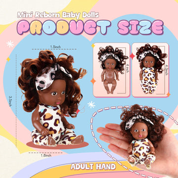 Hanaive 10 Pcs 4 Inch Mini Baby Dolls Lifelike Realistic Tiny Baby Dolls With Animal Clothes Cute Infant Figurine Gifts Set For