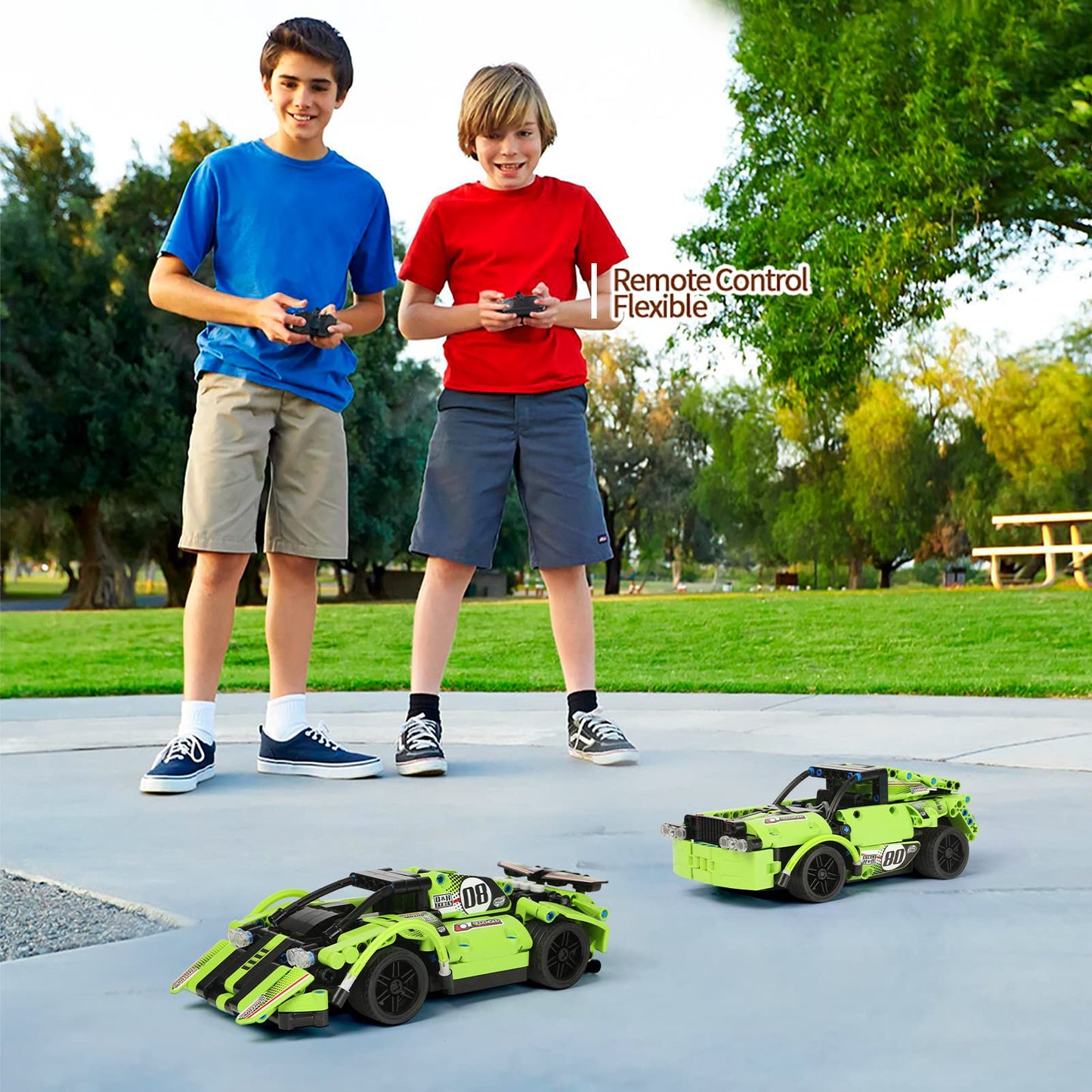 Gamzoo Stem Building Toys For Kids With 2-In-1 Remote Control Racer Snap Together Engineering Kits Early Learning Racecar Buildi