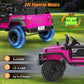 Hikole 24V Electric Ride On Car - 2 Seater XL with Remote, LED Lights, Bluetooth, Pink