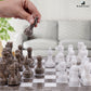 Radicaln Marble Chess Set 12 Inches Grey Oceanic And White Handmade Chess Sets For Adults - Travel Board Game For 2 Player Games