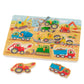 B. Toys- Peek & Explore - Construction Trucks- Wooden Peg Puzzle – Truck Puzzle For Toddlers, Kids – 8 Construction Truck Pieces – Dump Truck, Cement Mixer, Excavator & More – 2 Years +