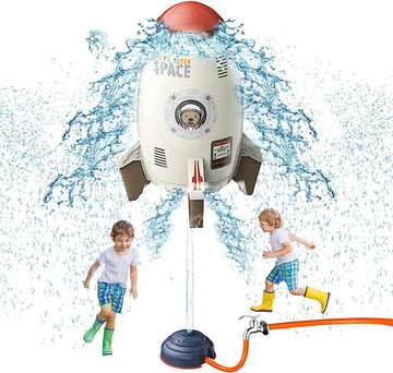 Tansar Sprinkler Rocket Launcher, Outdoor Water Toys For Kids, Summer Outside Game, Holiday & Birthday Ideas For Boys Girls Age 3 4 5 6 7 8 Year Old, Gray