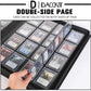D DACCKIT Toploader Binder - 16-Pocket, Large, Navy Blue, Holds 640 Toploaders, Leather Model A for Trading/Sports Cards