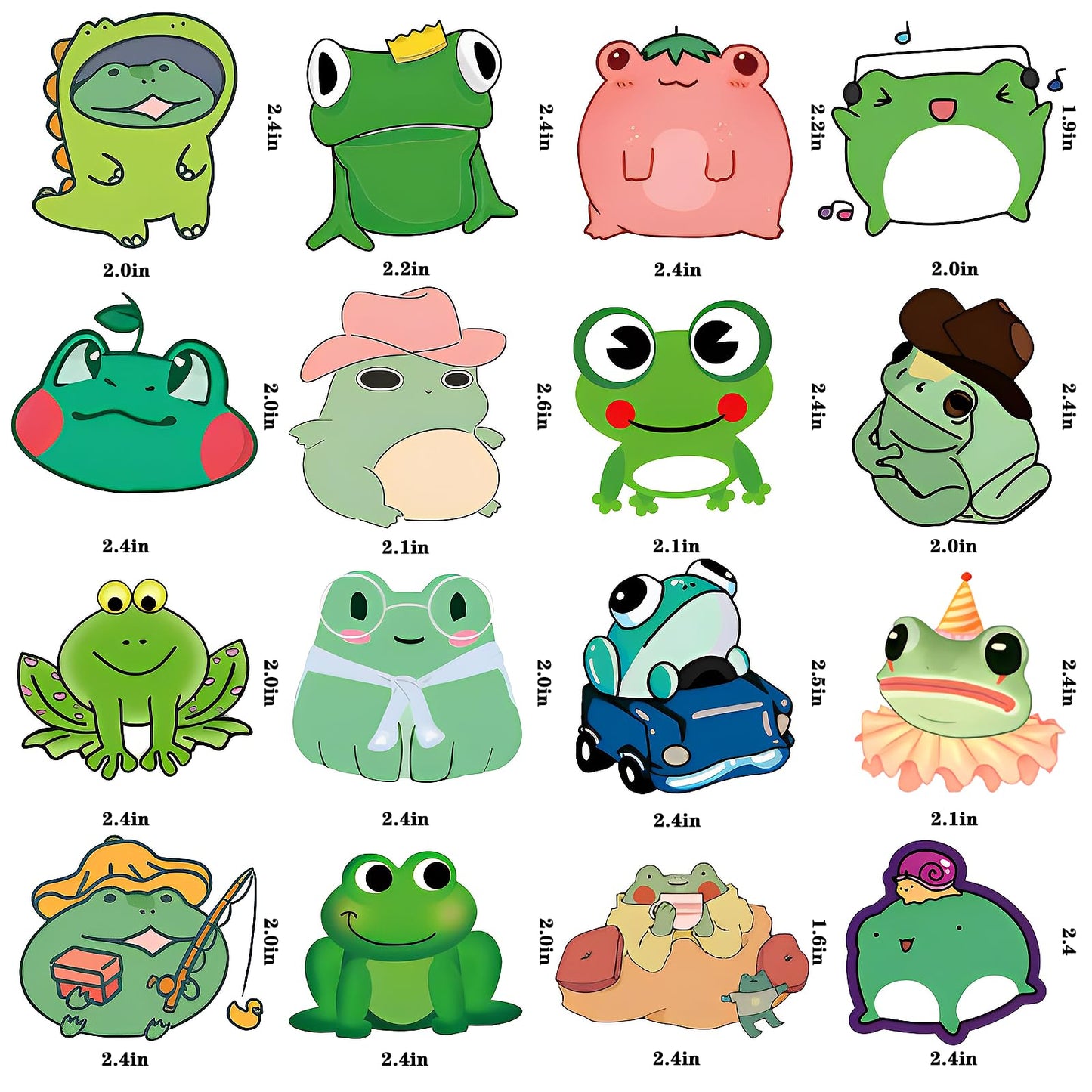 100Pcs Frog Stickers, Cute Frog Stickers For Water Bottles, Waterproof Vinyl Frog Stickers For Kids Laptops Phone Case Luggage D
