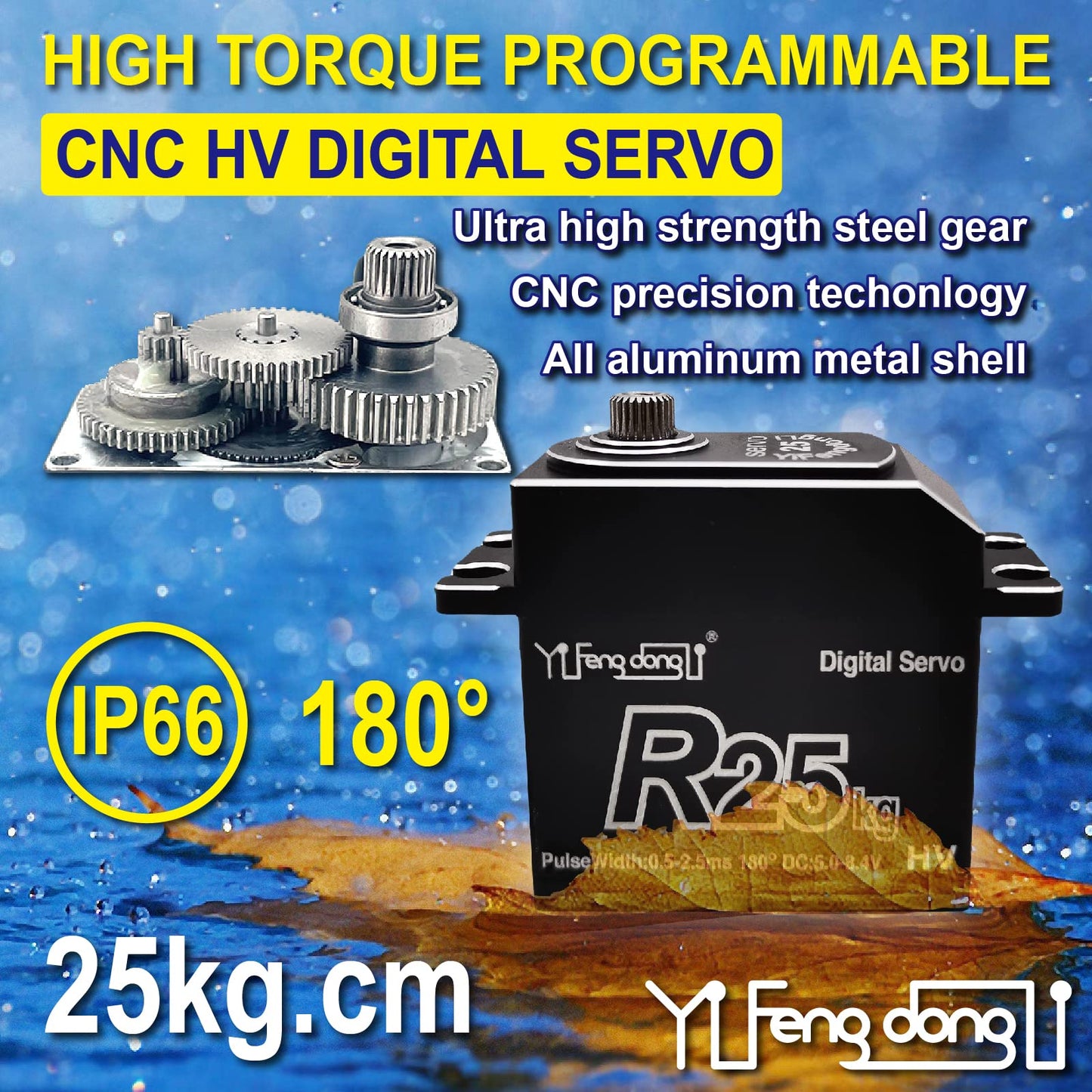 Waterproof Steering-RC-Servo High 180 Degrees-Torque-Programmable - Full Metal Gear Digital Brushed Servo for 1/8 1/10 RC Models
