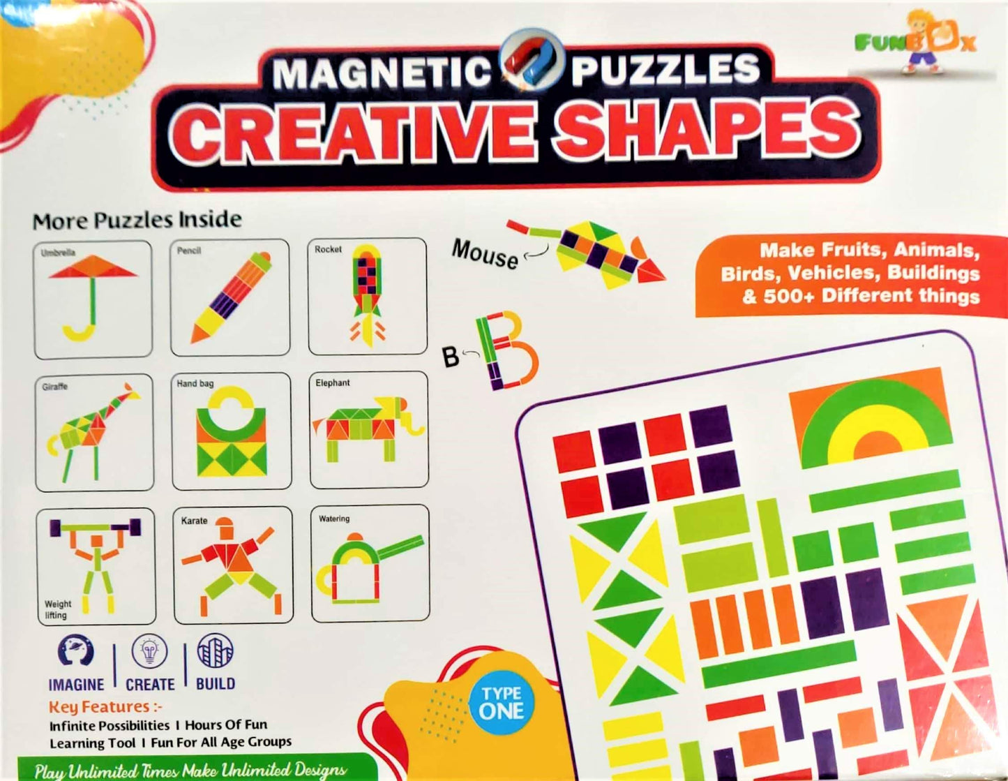 Negi Magnetic Creative Shapes 1 Puzzle For Kids, 58 Pieces