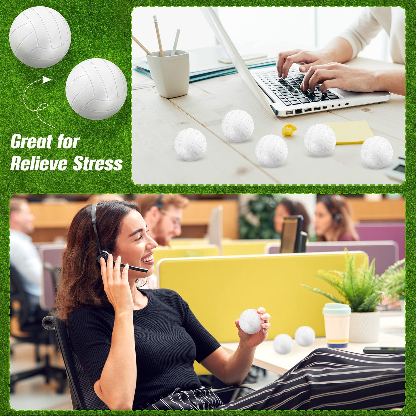 100 Pcs 1.6 Inch Mini Volleyball Stress Balls Bulk Volleyball Party Favors Volleyball Gifts for Team Tiny Foam Sports Balls with