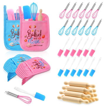 Roundfunny 48 Pcs Kids Baking Supplies For Real Cooking Games Prize Party Favors, Valentines Day Gifts For Kids Valentines, Baki