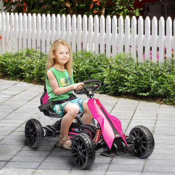Aosom 12V Electric Go Kart for Kids, Outdoor Ride-On Toy with Forward Backward Drive & Adjustable Speed, Gift for Child 3-8 Year