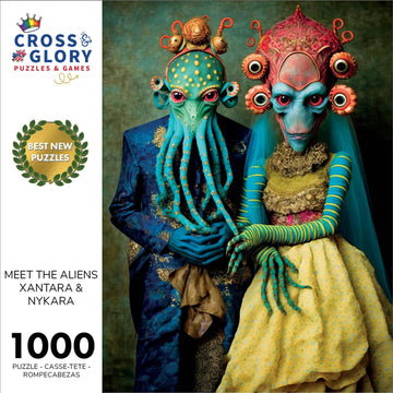 Cross & Glory 1000 Piece Jigsaw Puzzle - Xantara & Nykara - Large Satin Finish Cardboard