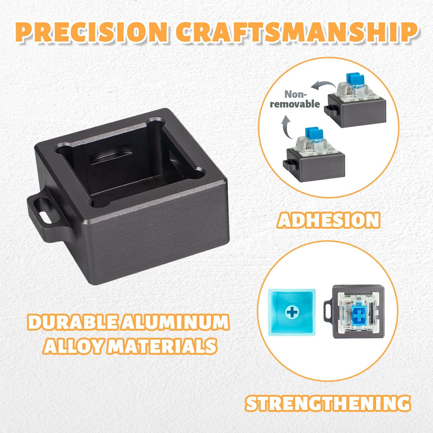 Byhoo 2 Pcs Keyboard Fidget Toy, Aluminum Alloy Mechanical Fidget Keyboard With Keychain, Lightweight Keyboard Fidget Clicker Fo